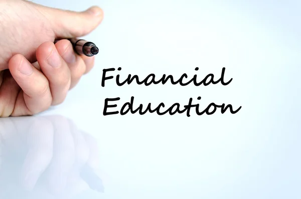 Conceito de texto de educação financeira — Fotografia de Stock