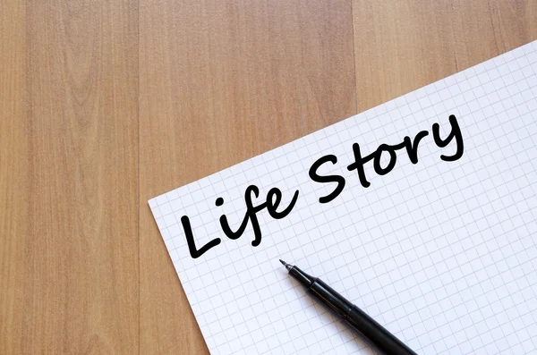 Life story write on notebook — Stock Photo, Image