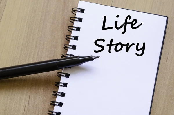 Life story write on notebook — Stock Photo, Image