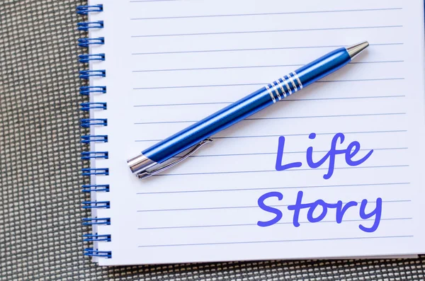 Life story write on notebook — Stock Photo, Image