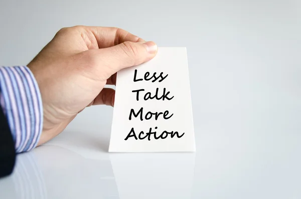 Less talk more action text concept — Stock Photo, Image