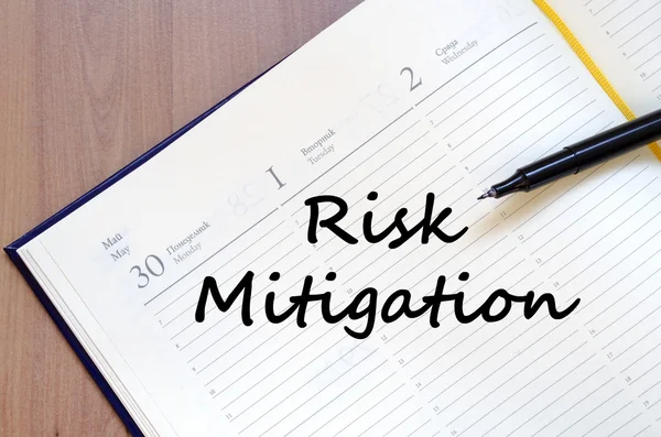 Risk mitigation write on notebook — Stock Photo, Image