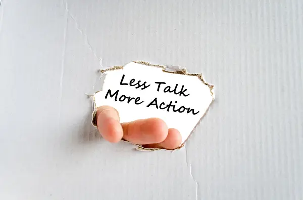 Less talk more action text concept — Stock Photo, Image