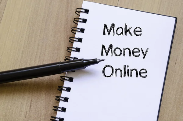 Make money online write on notebook — Stock Photo, Image