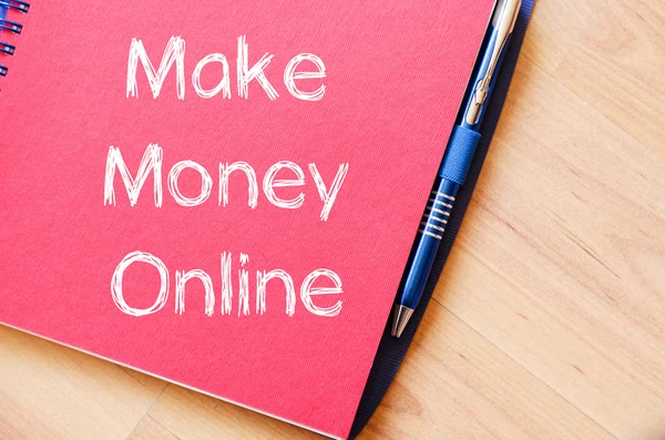 Make money online write on notebook — Stock Photo, Image