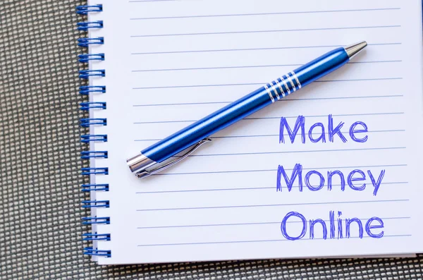 Ganhe dinheiro online escreva no notebook — Fotografia de Stock