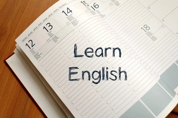 Aprender inglés escribir en cuaderno — Foto de Stock