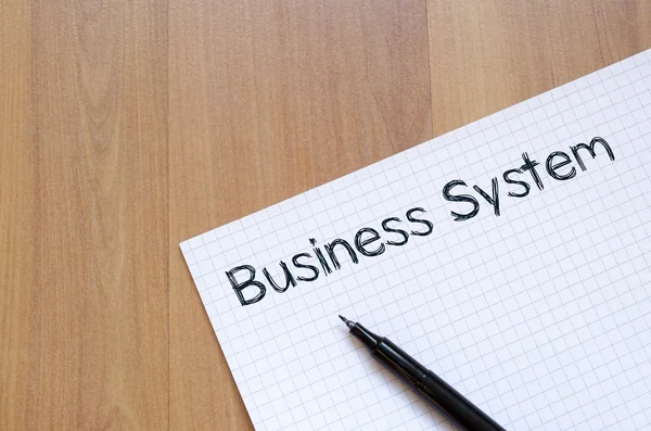 Business systeem schrijven op laptop — Stockfoto