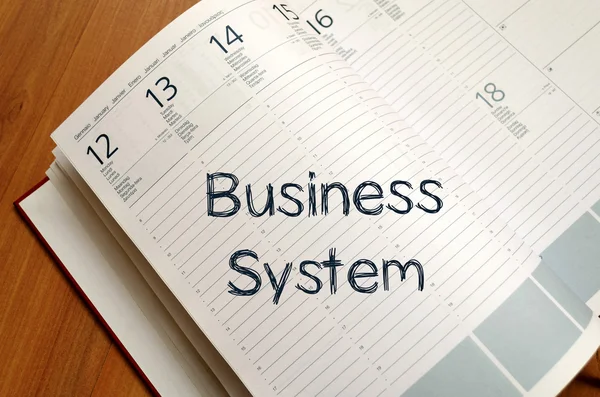 Sistema de negocio escribir en el cuaderno — Foto de Stock