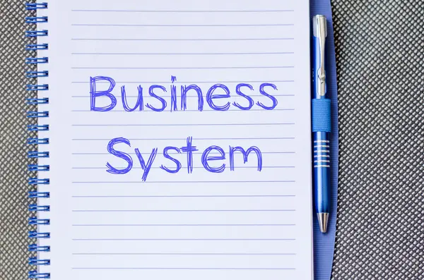 Sistema di business scrivere su notebook — Foto Stock