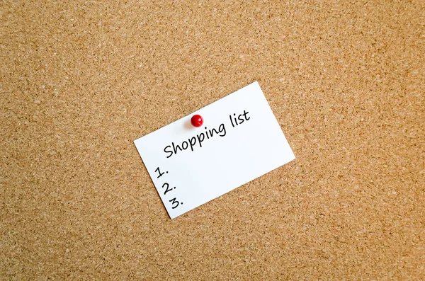 Nota appiccicosa concetto shopping list — Foto Stock