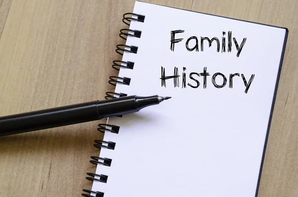 Family history write on notebook — Stock Photo, Image