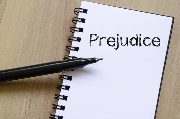 Prejudice write on notebook — Stock Photo, Image