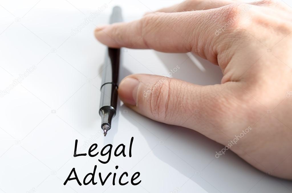 Legal advice text concept