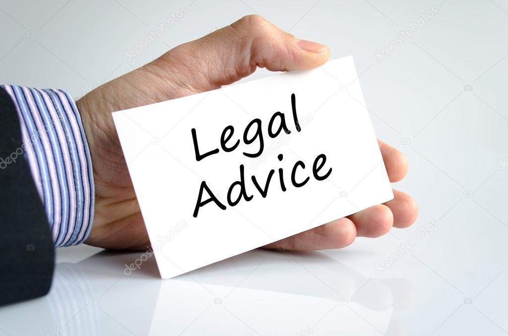 Legal advice text concept