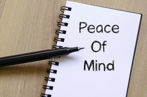 Peace of mind write on notebook