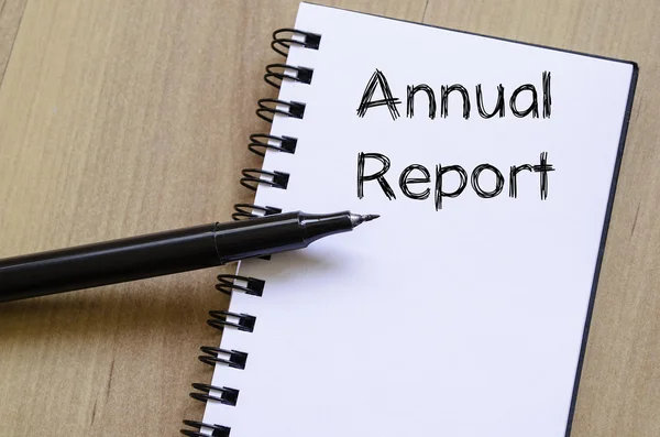 Annual report write on notebook — Stock Photo, Image