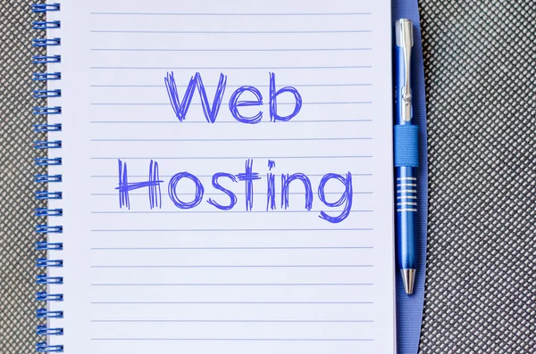 Web hosting write on notebook — Stock Photo, Image
