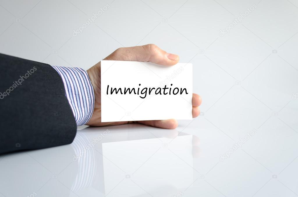 Immigration text concept
