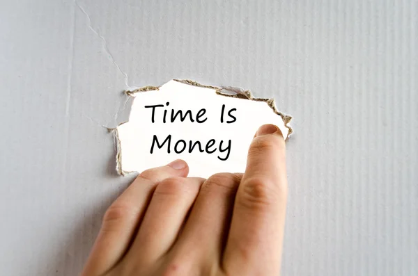 Ο χρόνος είναι χρήματα κείμενο έννοια — Φωτογραφία Αρχείου