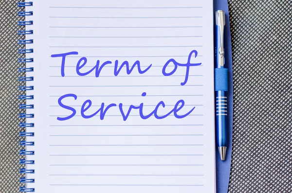 Term of service write on notebook — Stock Photo, Image