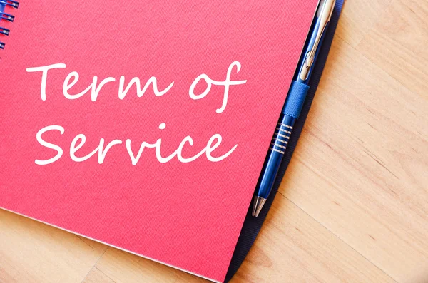 Term of service write on notebook — Stock Photo, Image