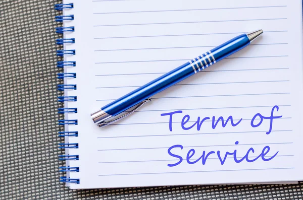 Term of service write on notebook — Stock Photo, Image