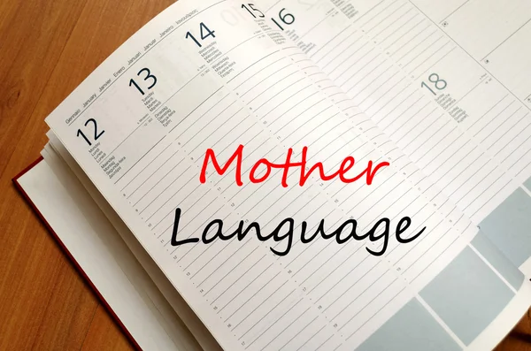 Mother language write on notebook — Stock Photo, Image