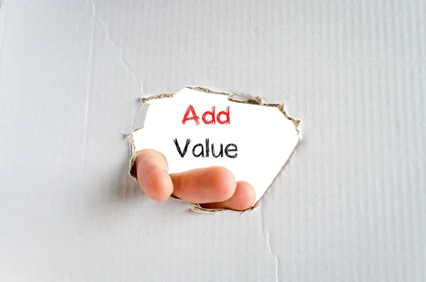 Adicionar valor conceito de texto — Fotografia de Stock