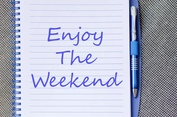 Enjoy the weekend write on notebook — Stock Photo, Image