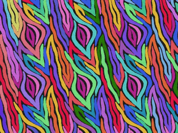 Multi-Color Zebra fur skin carpet pattern, zebra hairy background, black and rainbow texture, smooth and soft, design the graphic by using photoshop brush. Animal print safari Africa fashion concept.