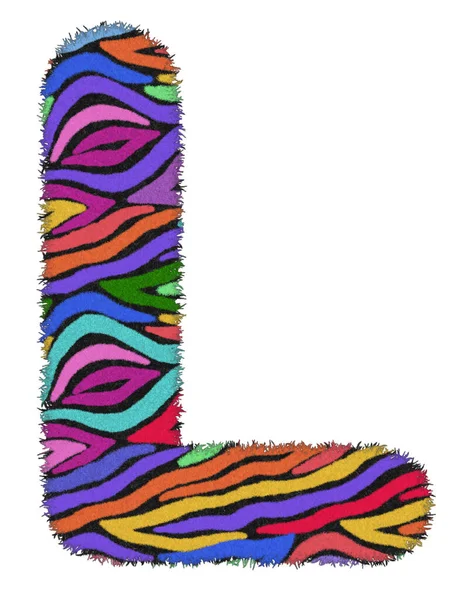 Zebra Rainbow Imprimir Letra Pele Animal Pele Criativa Caráter Decorativo — Fotografia de Stock