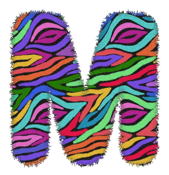 Zebra Rainbow Letra Impresión Piel Animal Carácter Decorativo Creativo Con — Foto de Stock