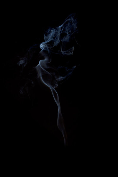 Smoke on black background, cigarette smoke on black background