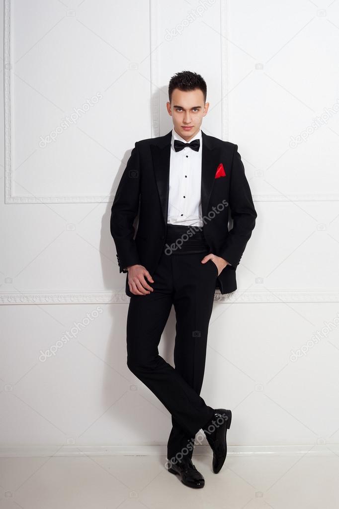 Stylish man in black suit