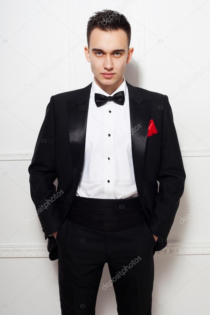 Stylish man in black suit