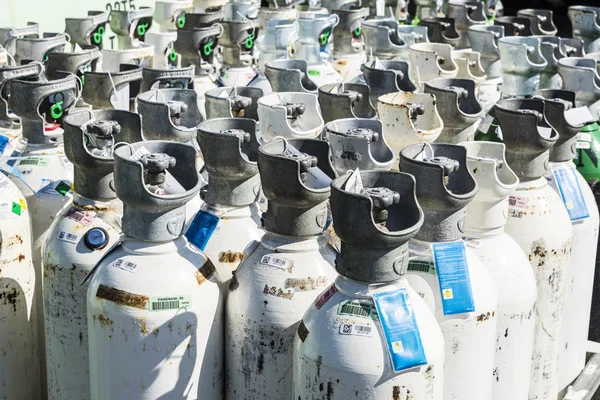 Medical oxygen bottles ready to transport