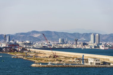 Liman ön ile Barcelona panorama
