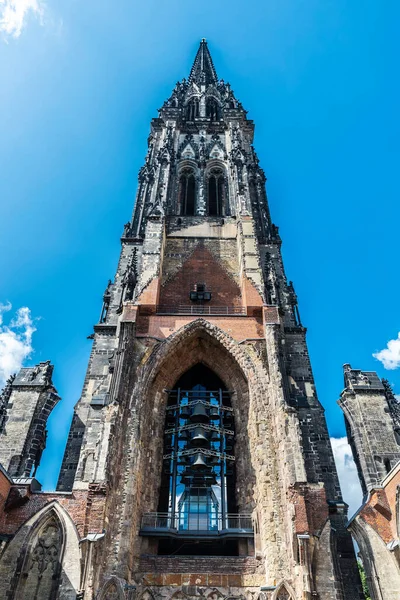 Turnul Clopotniță Bisericii Nicolae Nikolai Kirche Biserică Luterană Situată Centrul — Fotografie, imagine de stoc