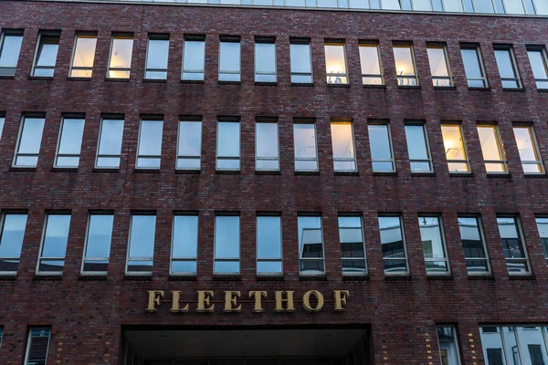 Hamburg Deutschland August 2019 Schild Einem Gebäude Des Parkhaus Fleethof — Stockfoto