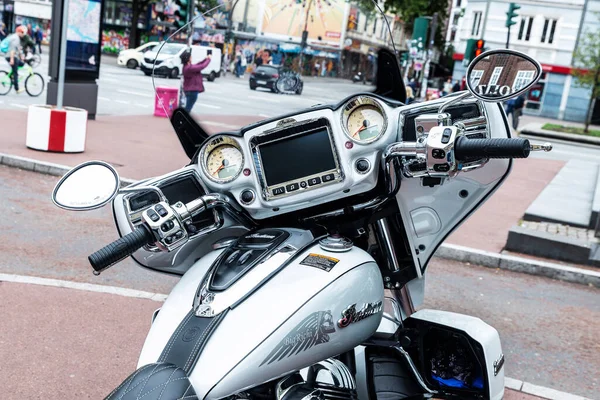 Гамбург Германия Августа 2019 Года Приборная Панель Руль Мотоцикла Indian — стоковое фото