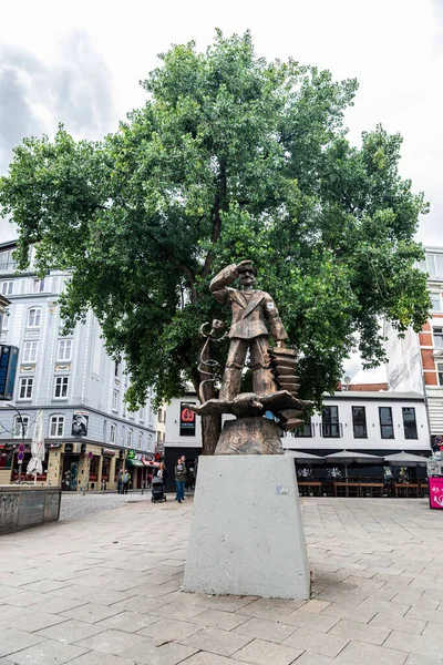 Hamburgo Alemania Agosto 2019 Monumento Hans Albers Plaza Hans Albers — Foto de Stock