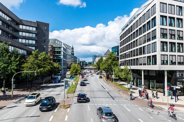 Hambourg Allemagne Août 2019 Vue Ensemble Rue Herrengraben Route Urbaine — Photo