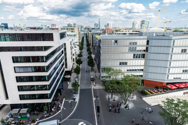 Гамбург Германия Августа 2019 Года Обзор Улицы Современными Зданиями Городской — стоковое фото