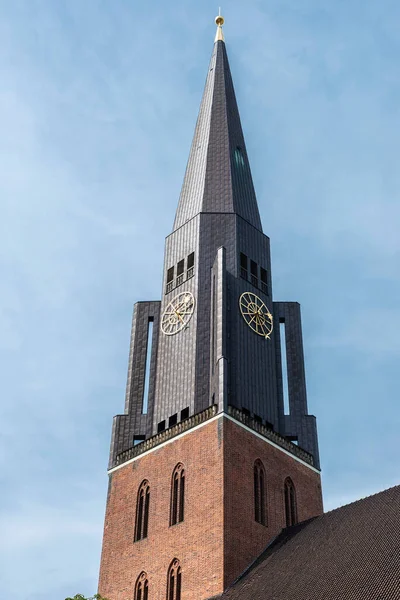 Campanario Iglesia Santiago Hauptkirche Jacobi Iglesia Luterana Situada Centro Hamburgo —  Fotos de Stock