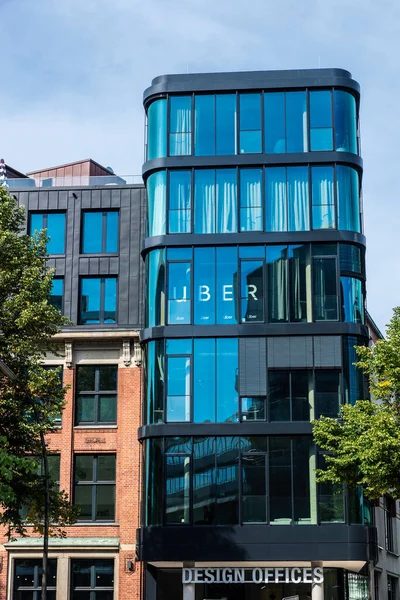 Hamburgo Alemania Agosto 2019 Fachada Del Edificio Oficinas Uber Centro — Foto de Stock