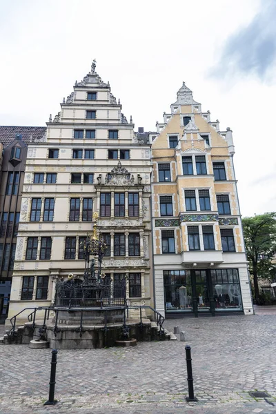 Hannover Germania Agosto 2019 Holzmarktbrunnen Con Figura Del Giovane Oscar — Foto Stock