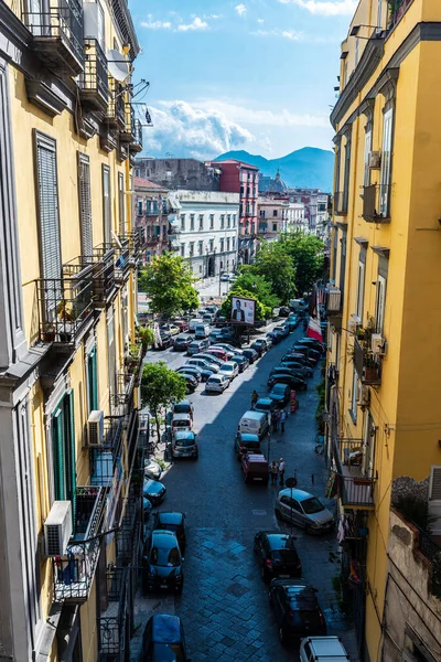 Nápoles Itália Setembro 2019 Visão Geral Uma Rua Edifícios Clássicos — Fotografia de Stock