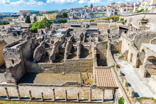 Herculaneum Antik Arkeoloji Sahasının Talya Nın Ercolano Kentinin Roma Harabelerinin — Stok fotoğraf