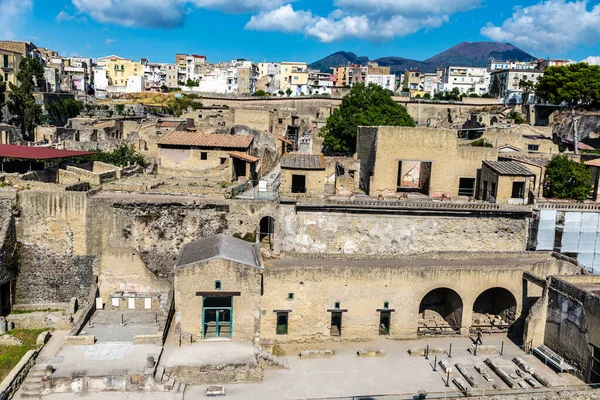 Talya Nın Ercolano Kentindeki Herculaneum Vezüv Dağı Nın Antik Arkeolojik — Stok fotoğraf